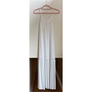 White Maxi Dress with Gold Flecks - XS